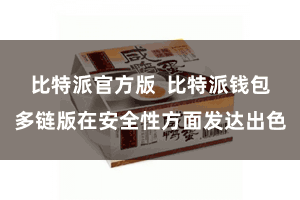 比特派官方版  比特派钱包多链版在安全性方面发达出色